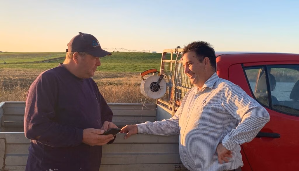 Mike Green with LIC Western Victoria and South Australia District Manager Mike Waite