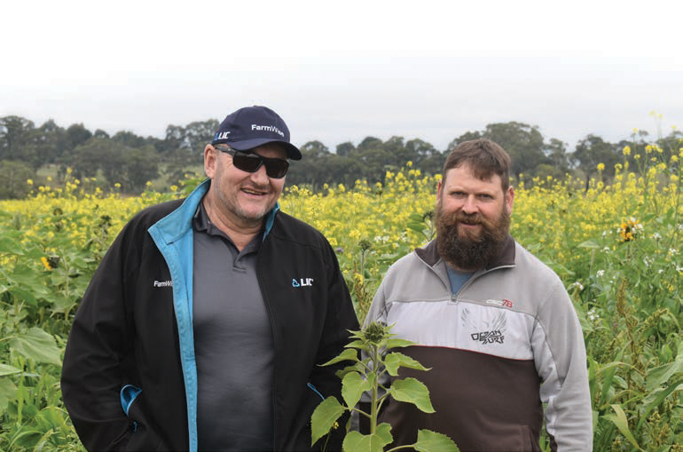 Simon Scott (right) with LIC FarmWise consultant Brent Boyce (left)