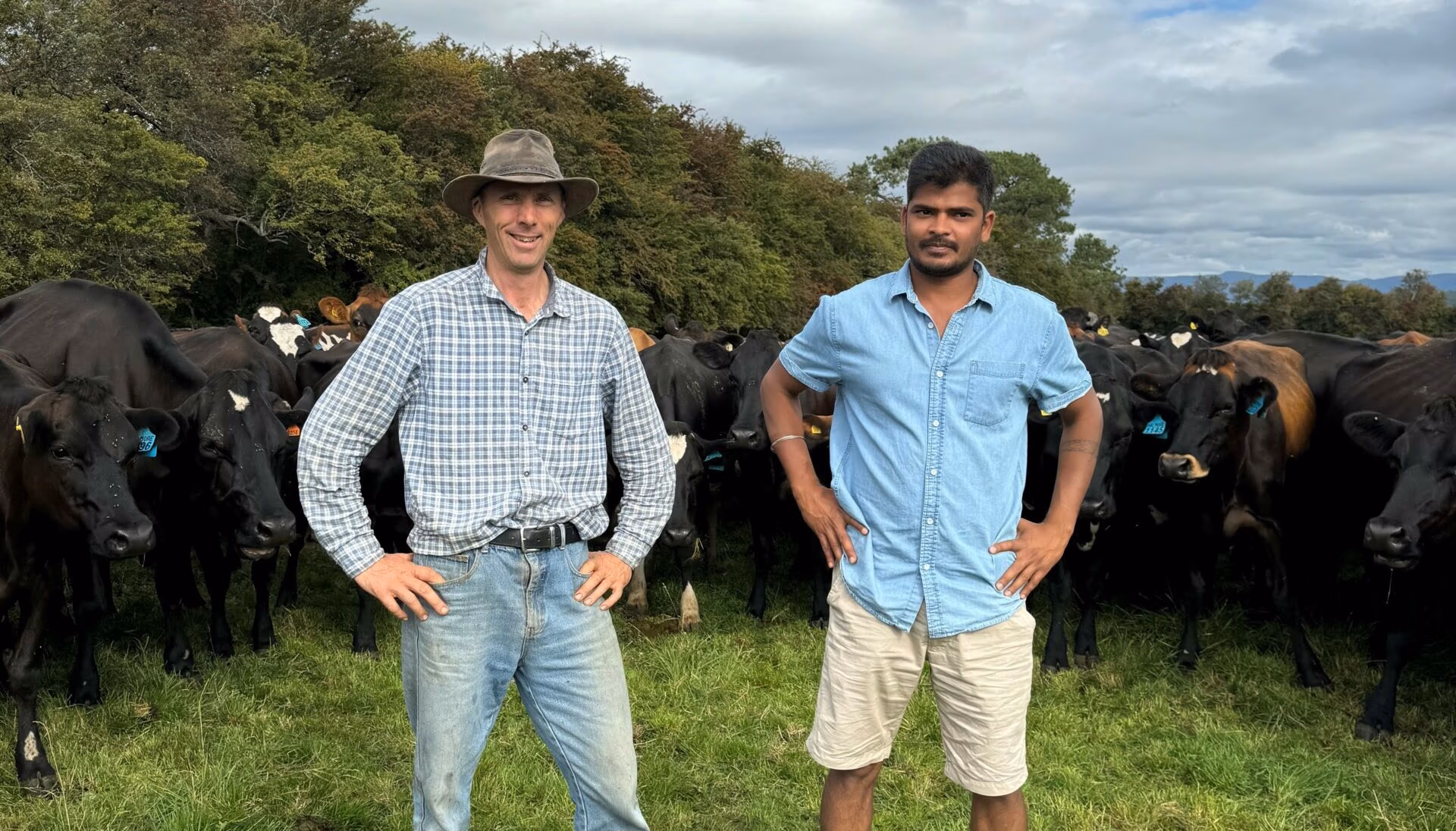 Nick Robinson and Mahesh Gampala (manager) from Dalmore Dairy took out 2024 Dairy Business of the Year