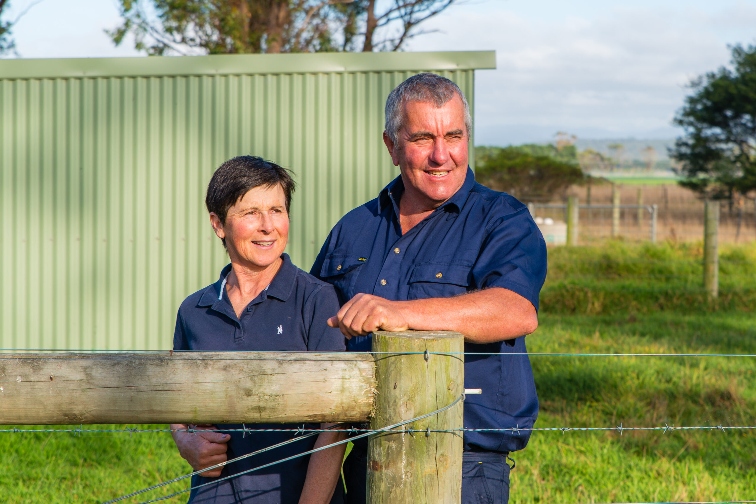 Greg and Kim Peddle on their 1650 acre farm in Gippsland