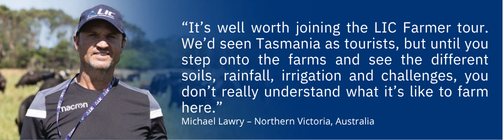 Michael Lawry – an attendee on LIC's Tasmania farmer tour