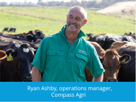 Ryan Ashby, operations manager, Compass Agri - a stop on LIC's Tasmania farmer tour